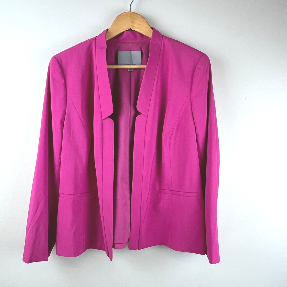 Classiques Entier Pink Open Front Wool Blend Blazer XL